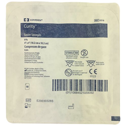 Curity Woven Gauze Sponges USP Type VII, Sterile Plastic Tray Package