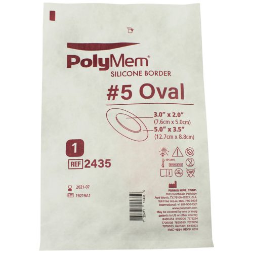 Oval PolyMem Silicone Border Dressing