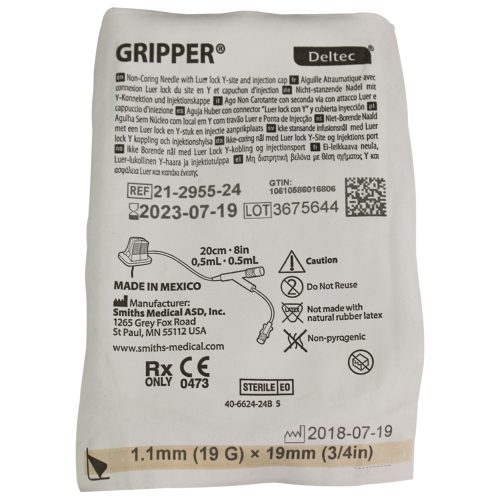 Deltec GRIPPER Needles with Y-site