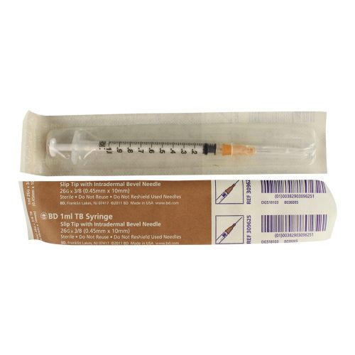 BD Tuberculin Syringe with Detachable Needle, Slip Tip