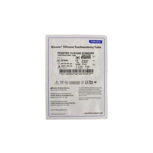Bivona Uncuffed Pediatric Flextend Plus Standard Straight Flange Tracheostomy Tubes