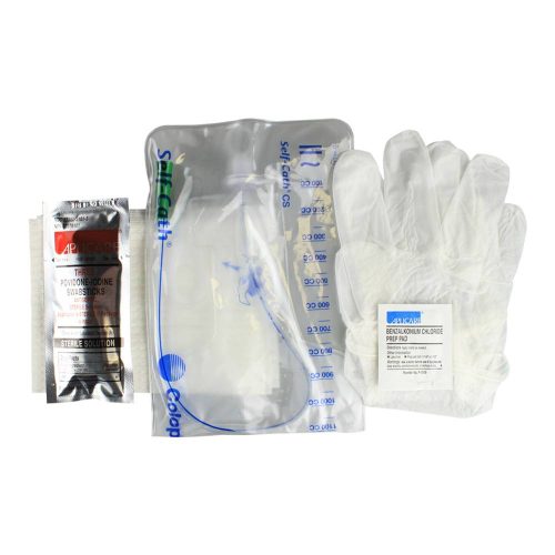 Self-Cath Closed System Olive Tip Coude with Guide Stripe & Insertion Supplies