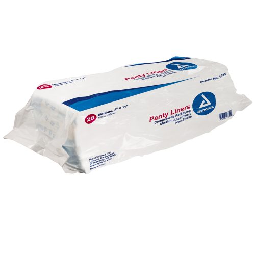 Dynarex Panty Liners, Square End w/ Adhesive Tab