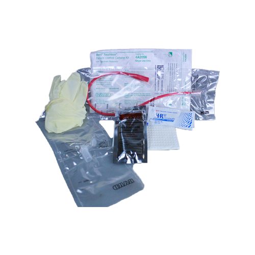 TOUCHLESS Intermittent Catheter Kit 1100cc Collection Chamber,Specimen Reservoir,Glove,Underpad
