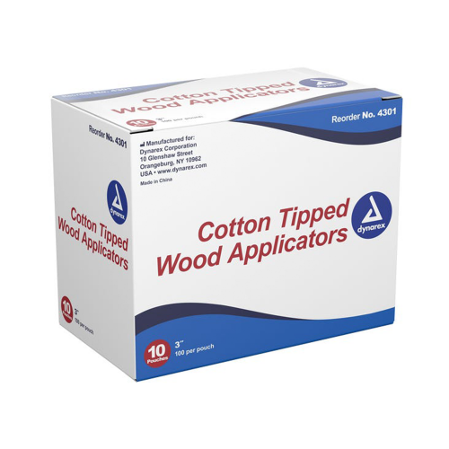 Dynarex Cotton Tipped Wood Applicators - Non Sterile