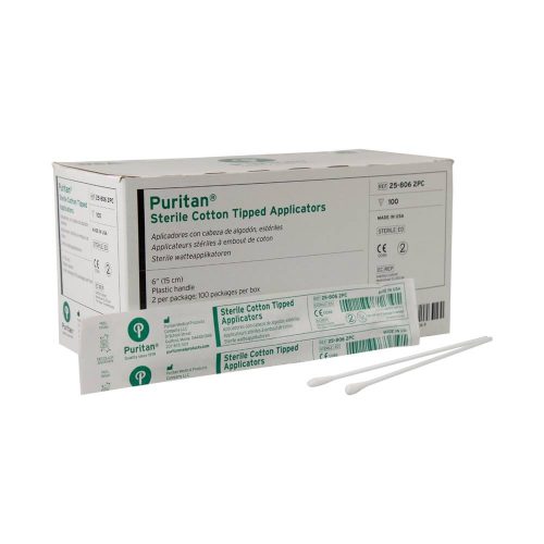 Puritan Cotton Tipped Plastic Applicators with Polystyrene Handle - Sterile