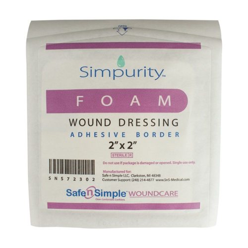 Simpurity Foam Wound Dressing with Adhesive Border