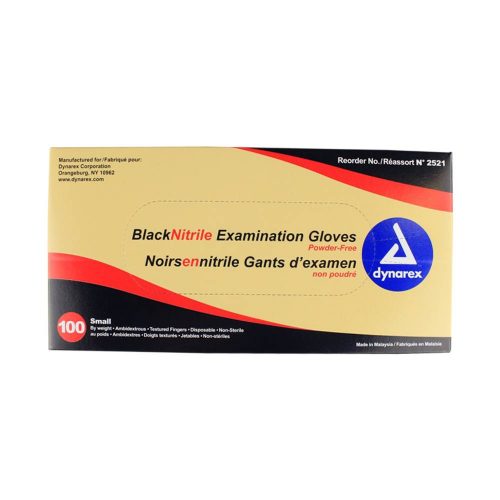 Dynarex Black Nitrile Exam Gloves