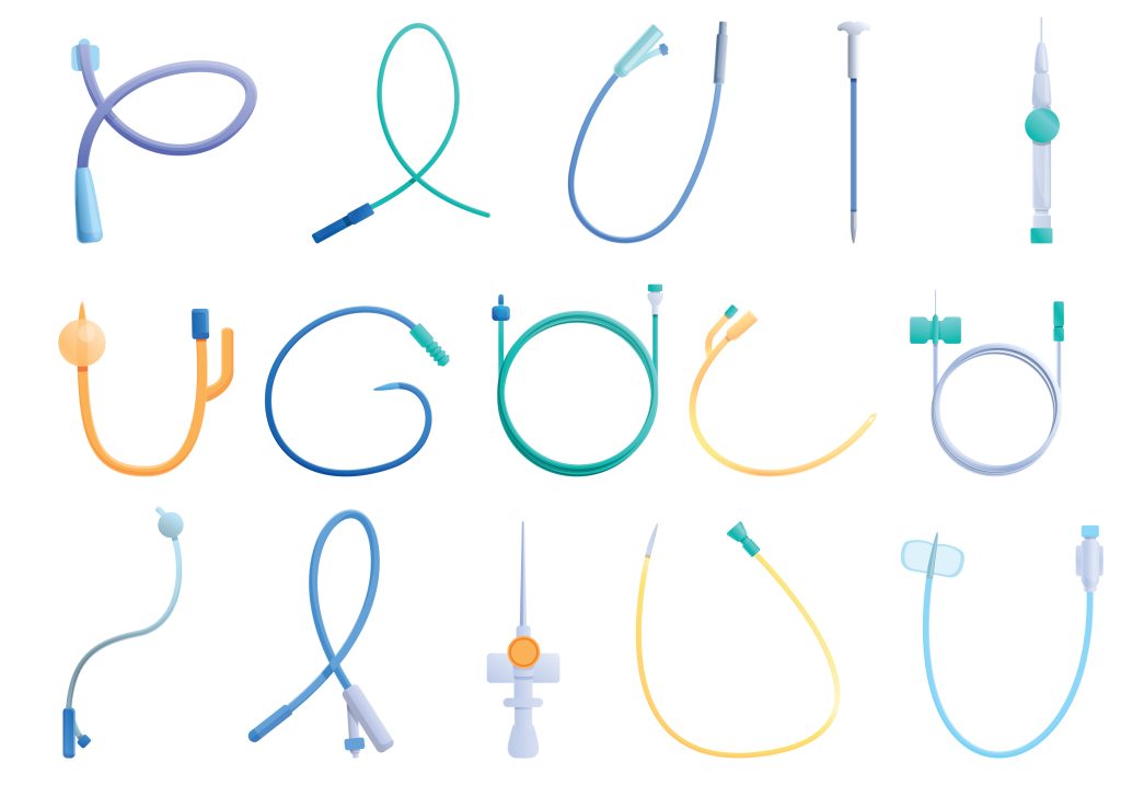 Catheter icons set