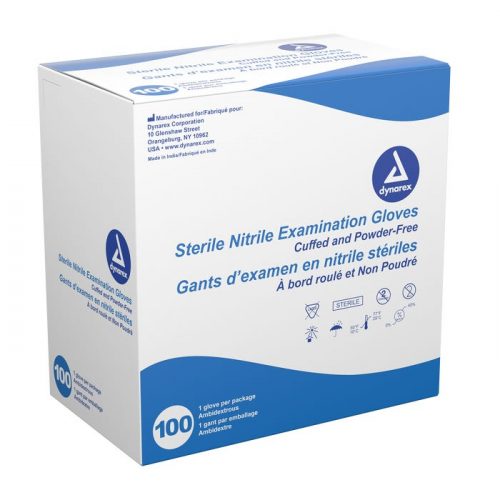 Dynarex Sterile Nitrile Exam Gloves (Singles Packaging)