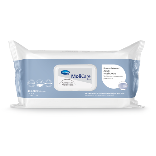 MoliCare Hypoallergenic Gentle Pre-Moistened Adult Washcloths