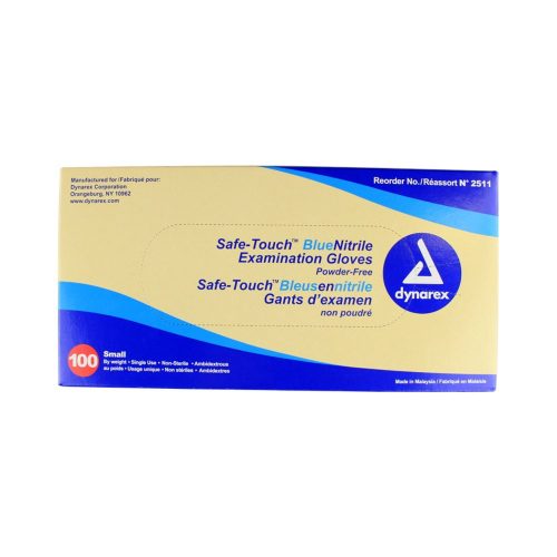 Dynarex Safe-Touch Blue Nitrile Exam Gloves