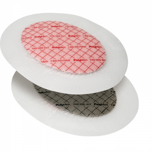 Oval PolyMem Silicone Border Silver Dressing