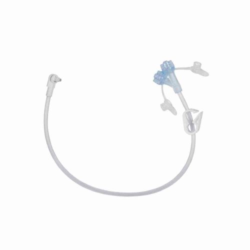 MIC-KEY Continuous Feed Extension Set With Enfit Connectors, Secur-Lok Right Angle Connector, 2 Port Y Enfit Connectors and Clamp