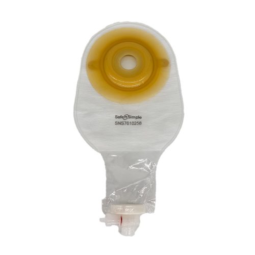 Safe n' Simple 9" Convex Pre-Cut Extended Wear Urostomy 1-Piece Pouch with Flip Flow Valve
