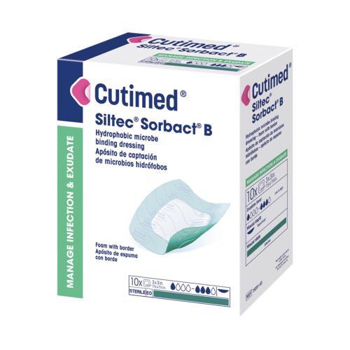 Cutimed Siltec Sorbact B Hydrophobic Bacteria-Binding Silicone Foam Dressing