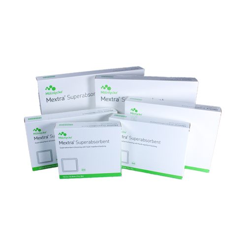 Mextra Superabsorbent Dressing with Fluid-repellent Backing