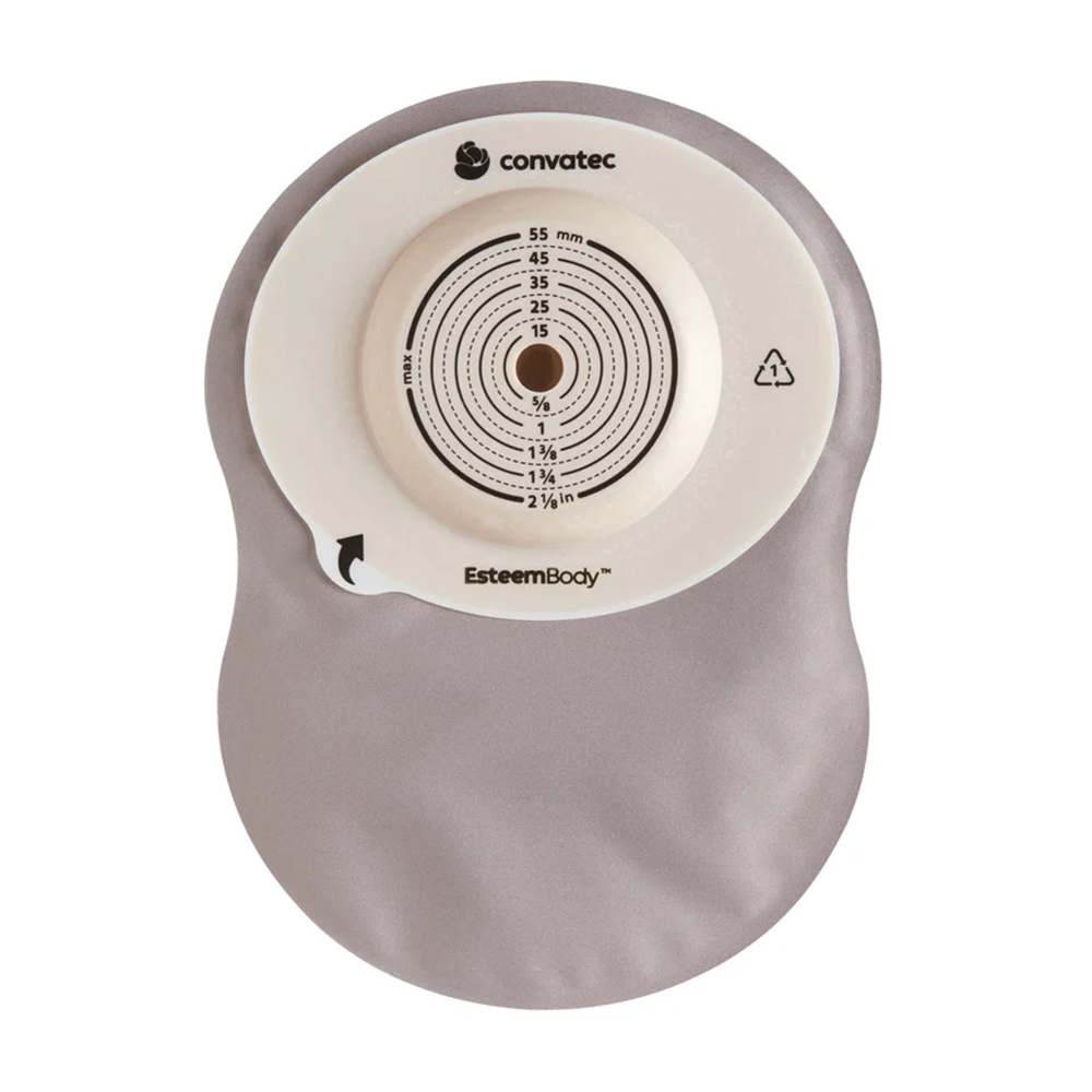 Esteem Body Soft Convex 7.0mm Depth Cut-To-Fit One-Piece Closed Pouch with Stomahesive Skin Barrier